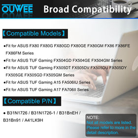 OUWEE battery installed in ASUS laptop demonstrating restored runtime and mobility
