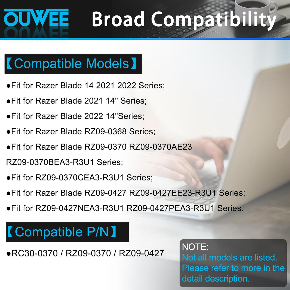 OUWEE battery connector and contacts detail showing secure fit and safe connection