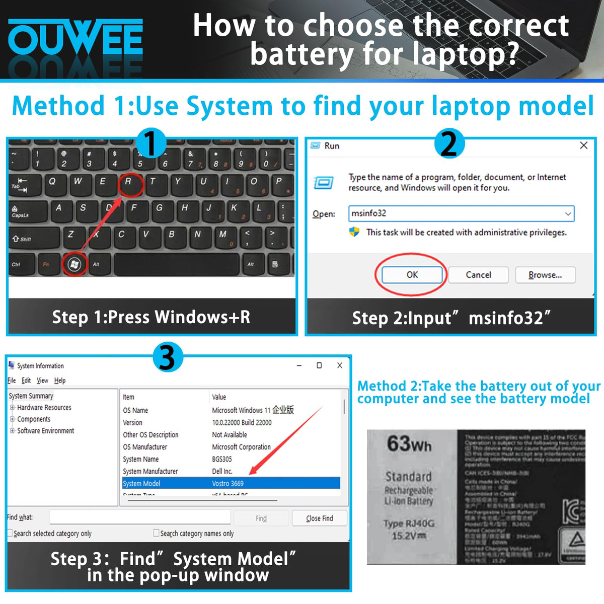 OUWEE RJ40G installed in a Dell Latitude 15 5520 demonstrating direct fit