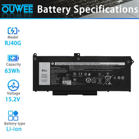OUWEE RJ40G top label closeup showing specifications for safe identification