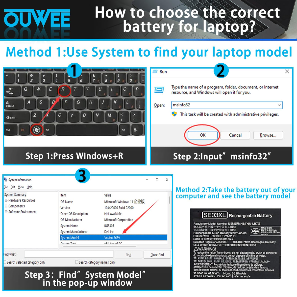 OUWEE SE03XL installed in HP Pavilion 14 demonstrating restored portability