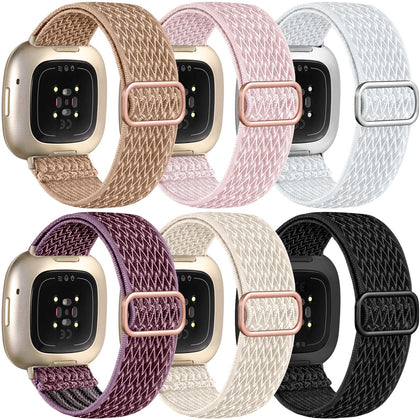 Ouwegaga elastic band for Fitbit Versa 4 pink pattern, comfortable all-day wear