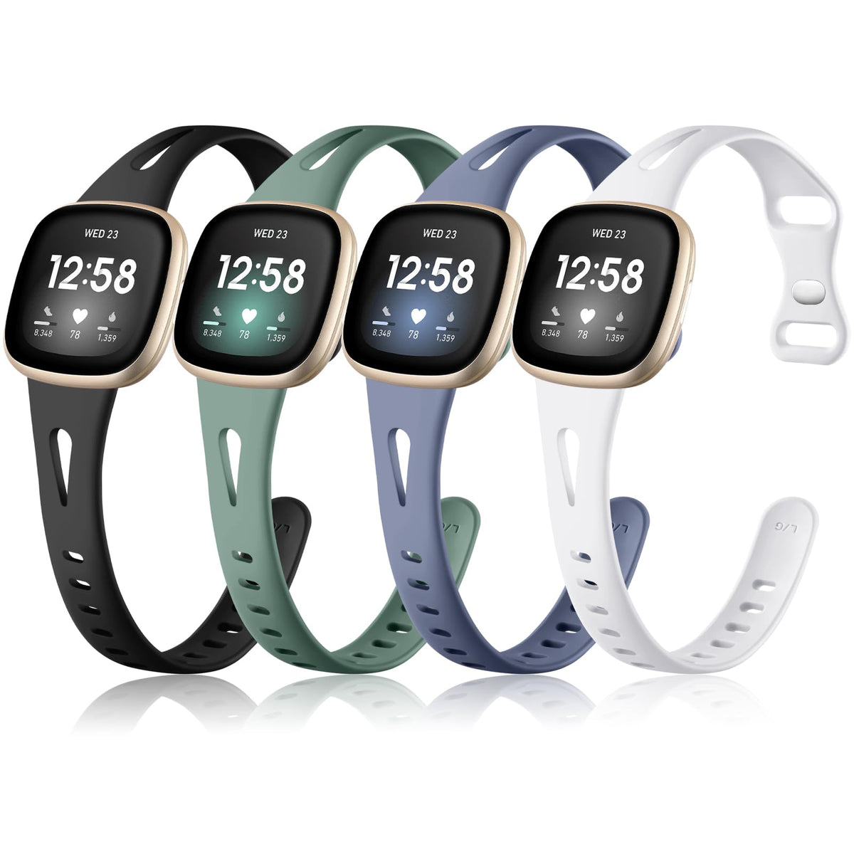 Ouwegaga breathable silicone Versa band keeps wrists cool during workouts.