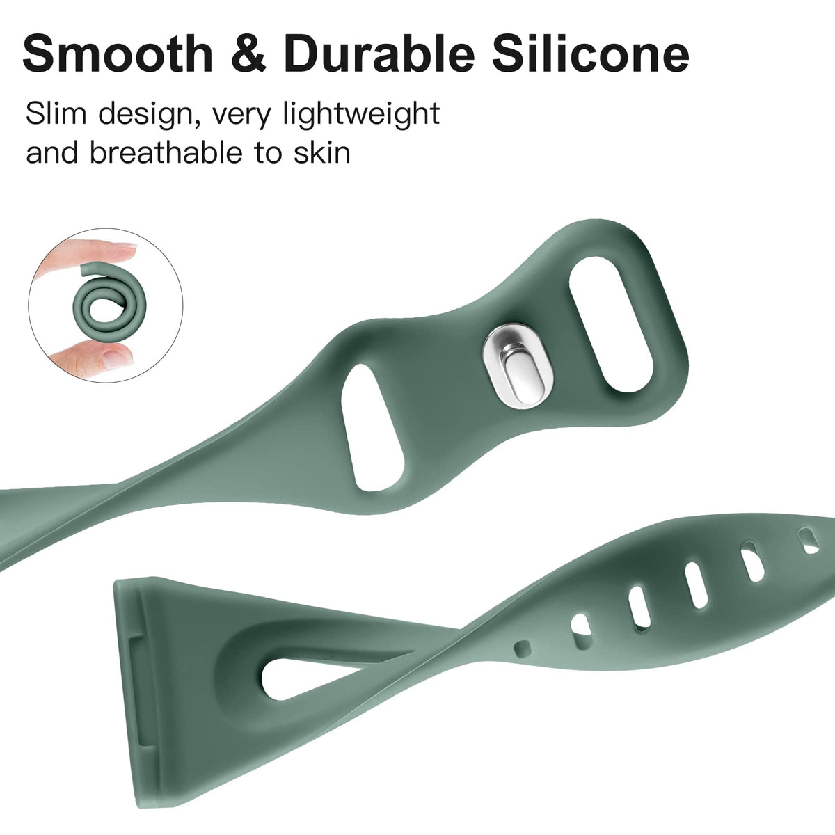 Ouwegaga slim-design band shown on wrist for daily wear flexibility.