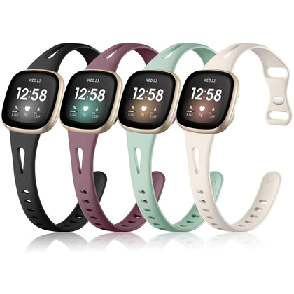 Ouwegaga slim band for Versa 4/3 and Sense 2, four-pack, comfortable fit.