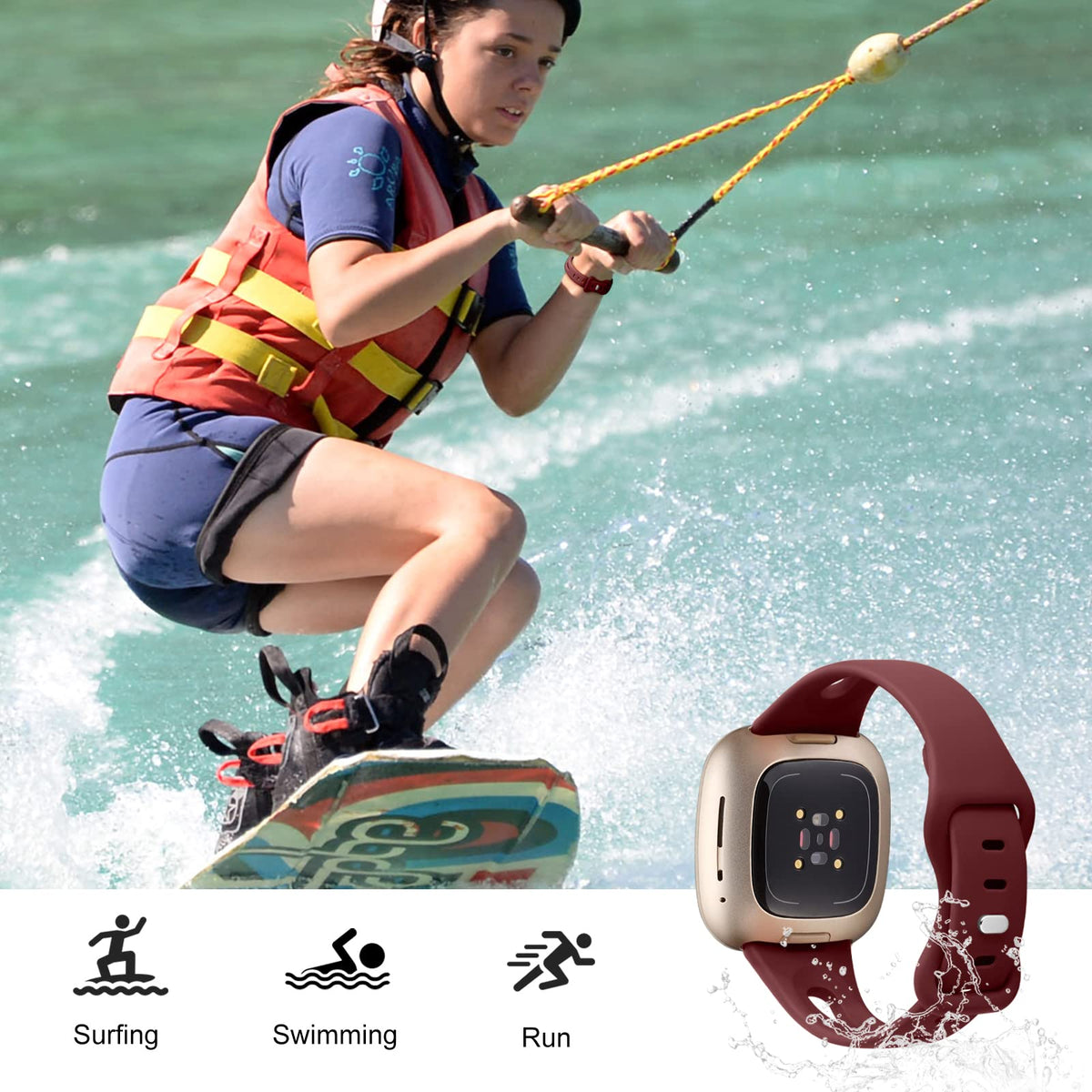 Ouwegaga Versa4 band with breathable holes reduces moisture on the wrist.