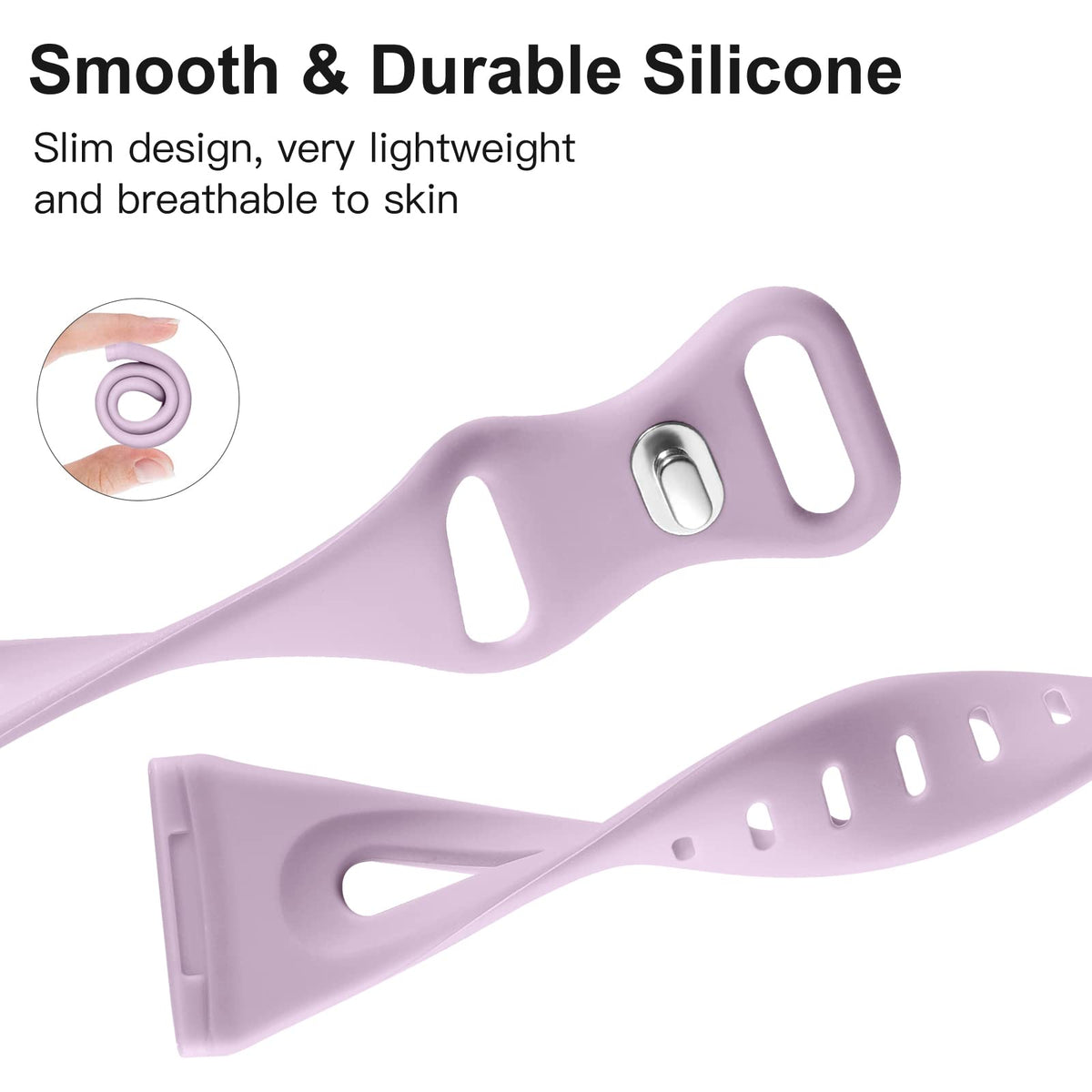 Ouwegaga Slim Band Versa3 strap closeup — soft silicone for all-day comfort.