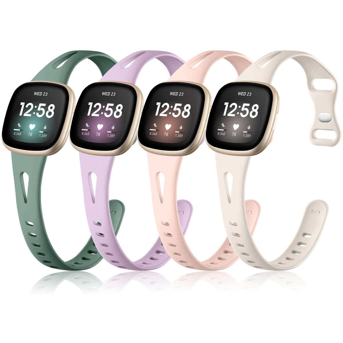 Ouwegaga Slim Band for Versa4 Sense — front view, slim silhouette for daily wear.