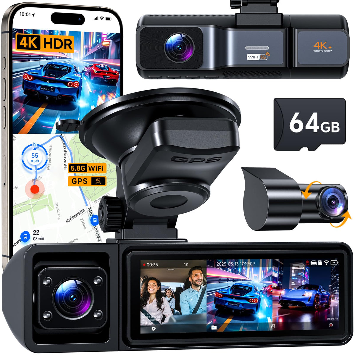 OVAMAN K800 front camera 4K footage delivers clear daytime driving records for safer trips