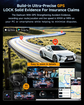 Built-in GPS and 5.8G WiFi allow quick video access and sharing