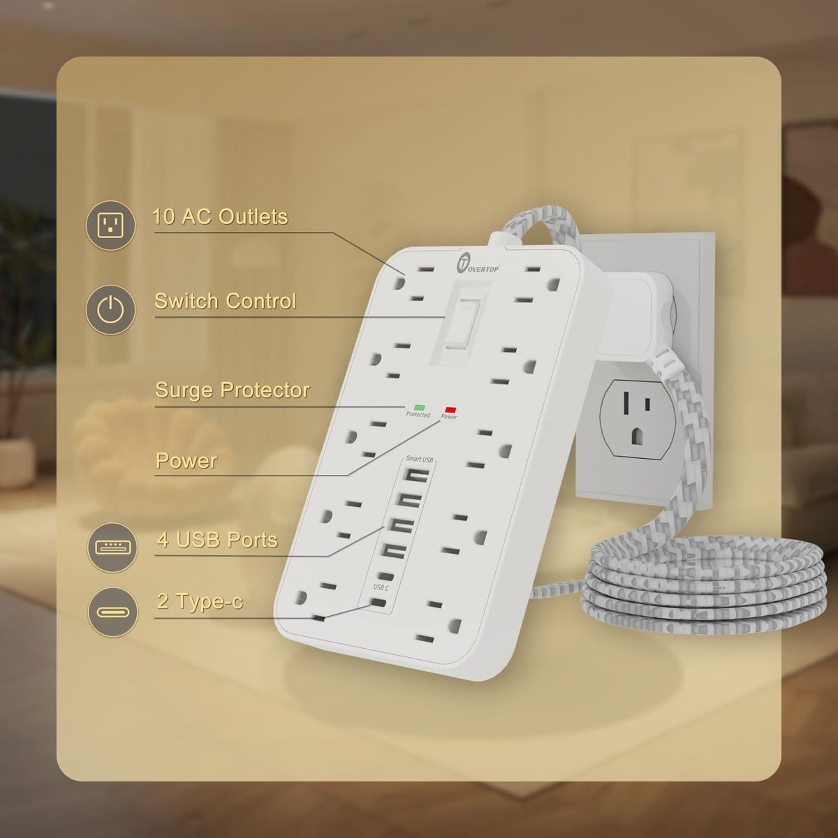 Overtop back keyhole image shows easy wall-mounting.
