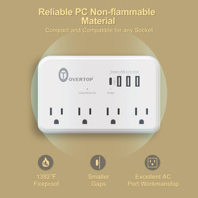 Overtop 1800 Joules surge protection guarding against spikes
