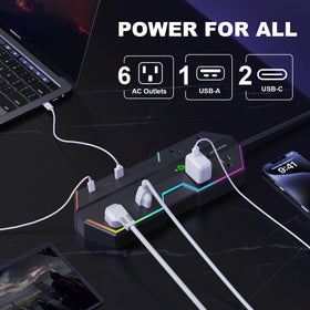 oviitech close-up of widely spaced AC outlets preventing bulky adapter interference