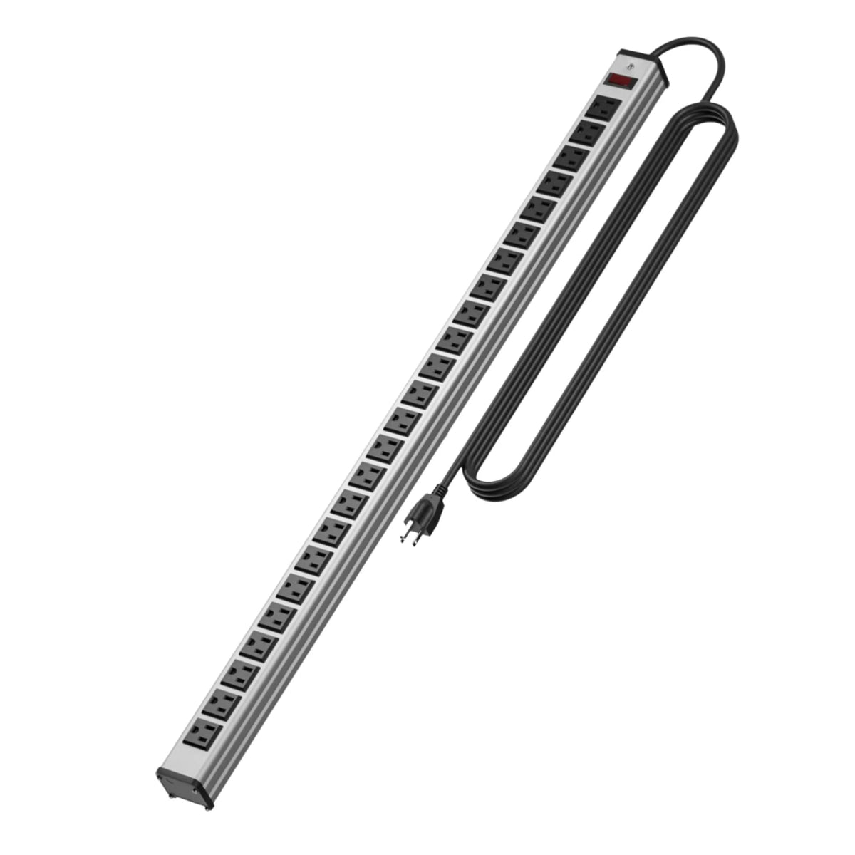 oviitech front view metal power strip showing durable construction and many outlets