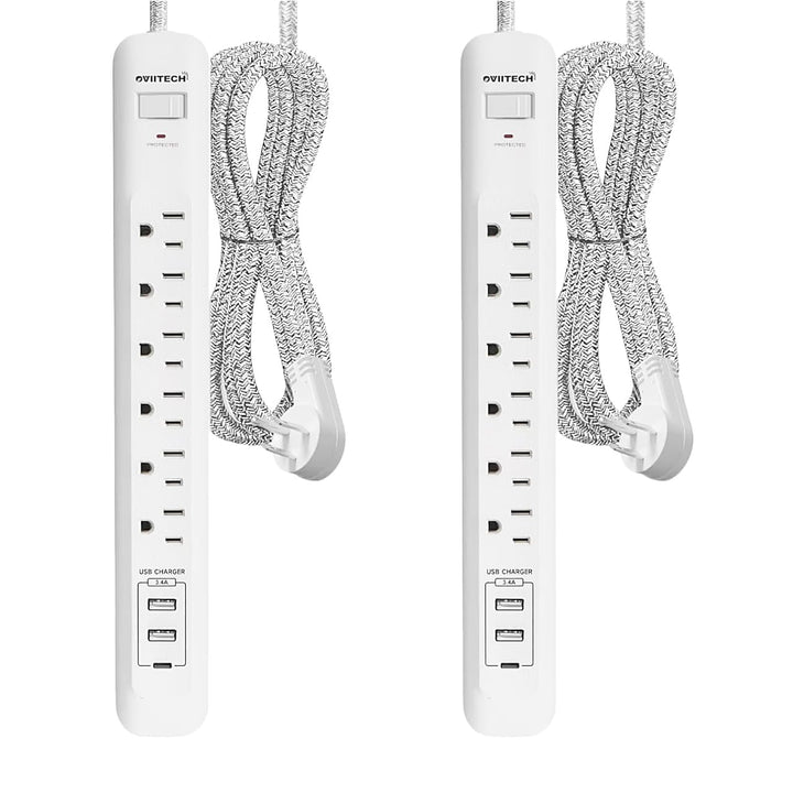 oviitech front view showing six outlets and three USB ports for compact power