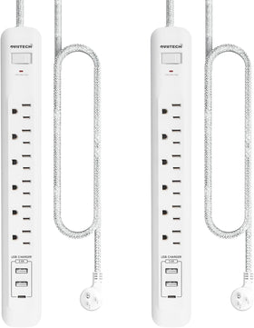 oviitech power strip with six outlets and USB ports for organized charging