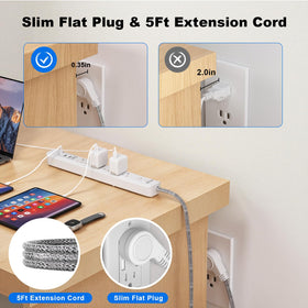 oviitech power strip extension cord enables flexible placement on desks