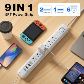 oviitech power strip shows USB-C port for versatile device charging