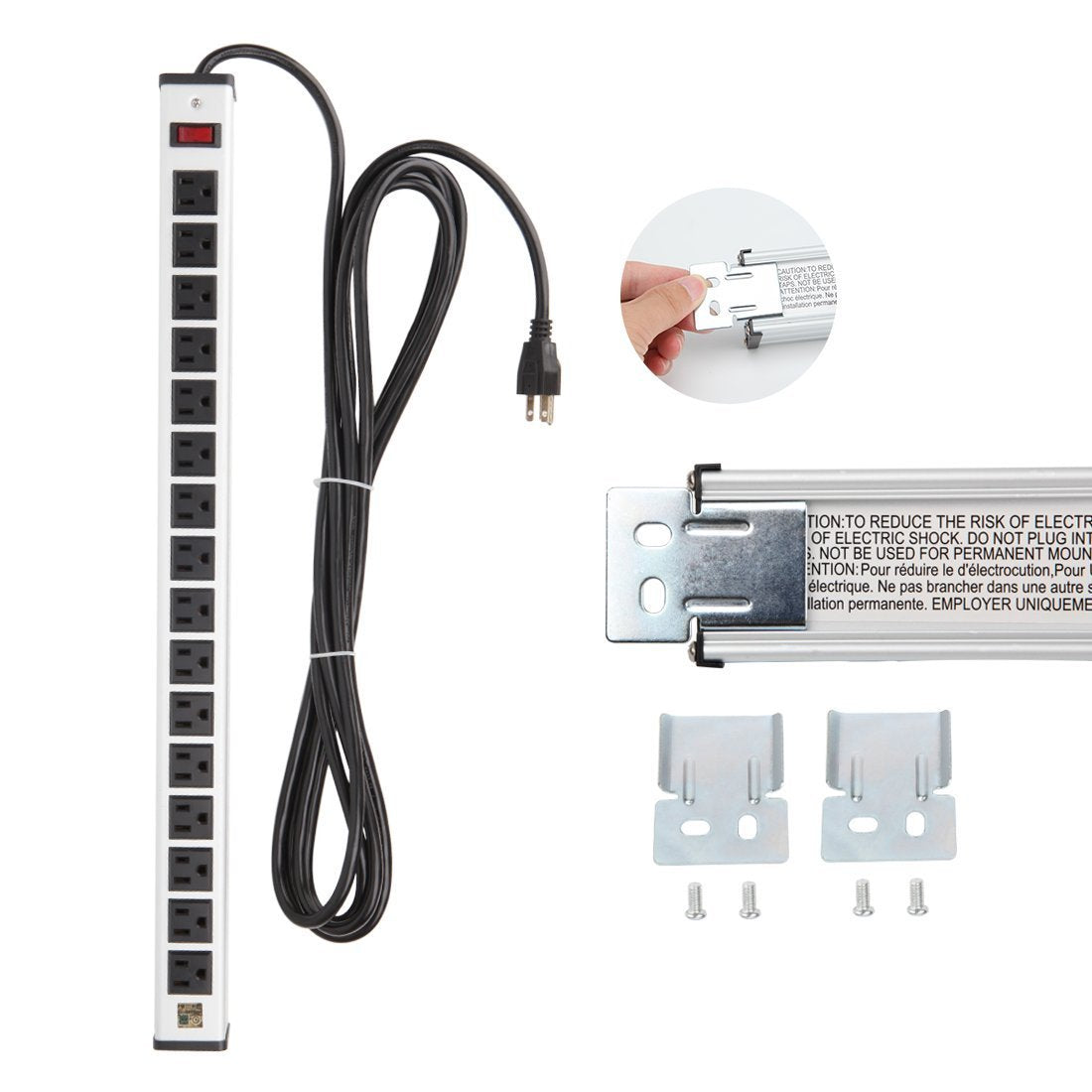 oviitech power strip beside shop tools showing scale and multi-device compatibility