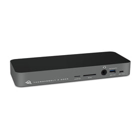 OWC 14-Port Thunderbolt Dock front view showing clean design and power delivery for laptops