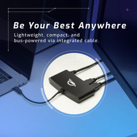 OWC Thunderbolt mini Dock in-use-with-macbook shows seamless Mac compatibility.