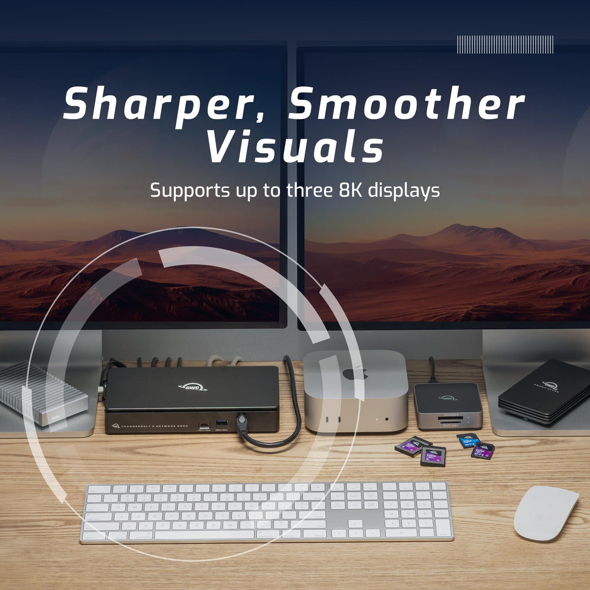 OWC USB-A ports deliver fast 10 Gb/s access for accessories and drives.