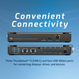 OWC USB-C port on the dock provides power and data to USB-C devices.