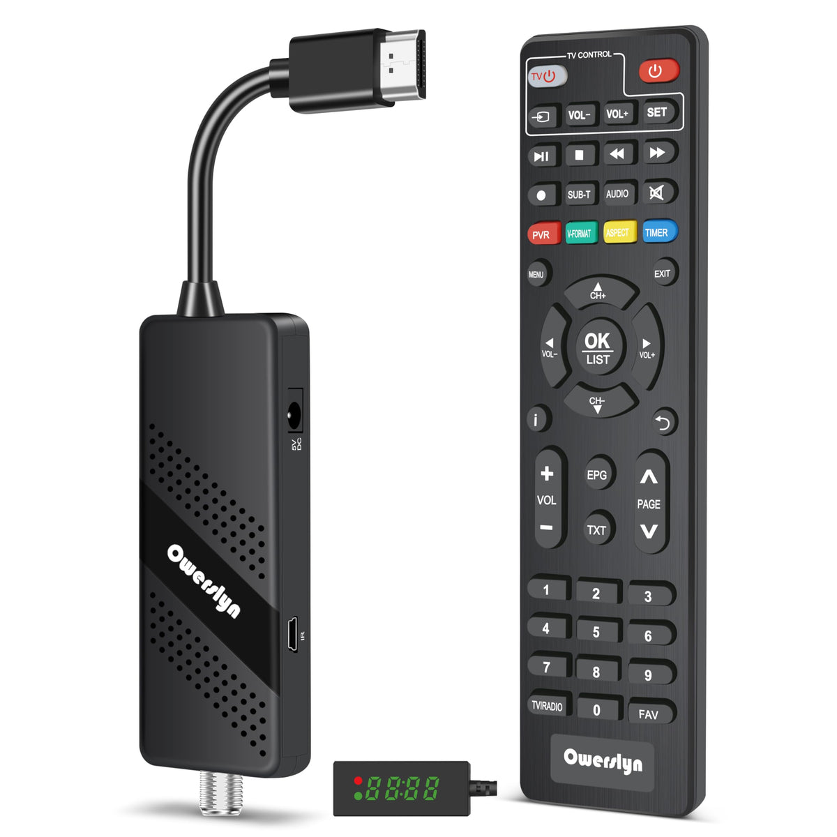 owerslyn front panel and remote showing compact tuner benefits