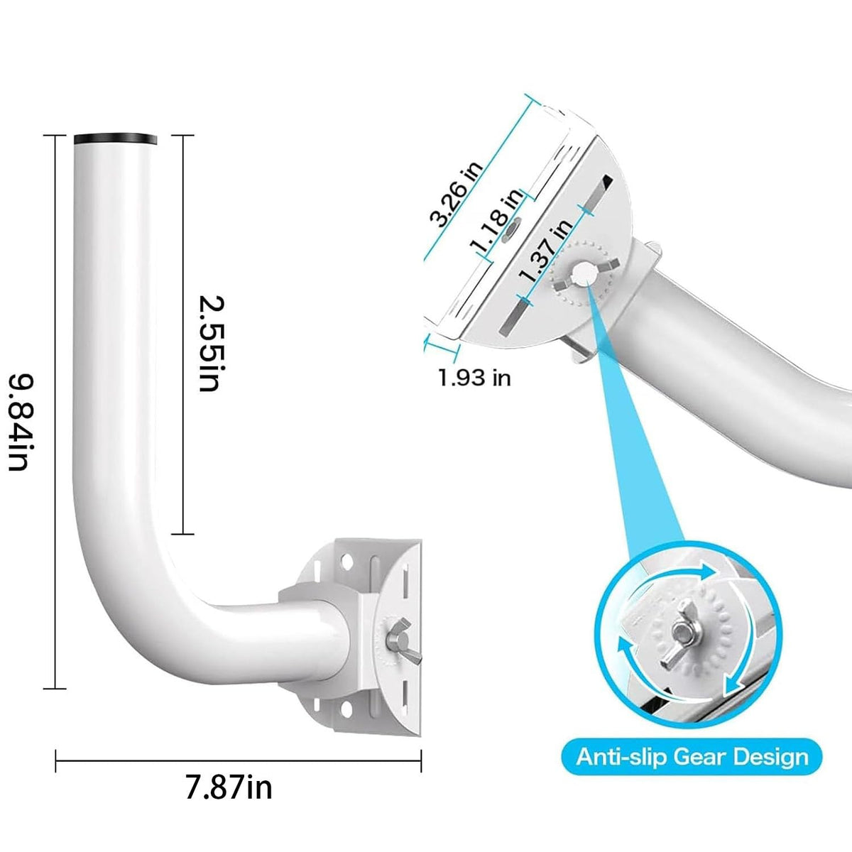 OWOKISO 150-degree adjustable rod enables precise alignment for optimal signal reception.