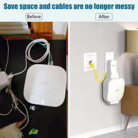 OWOKISO eero wall mount outlet compatibility illustrates flexible plug placement for relocation.
