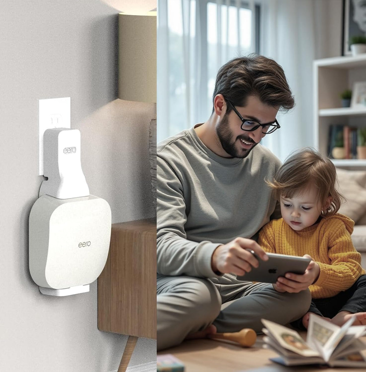 OWOKISO eero wall mount space-saving design emphasizes counter-free placement.