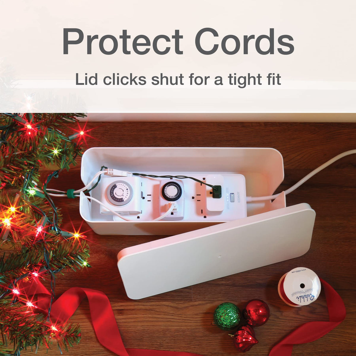 Oxford boxes show hook-and-loop and silicone ties for quick cable organization.