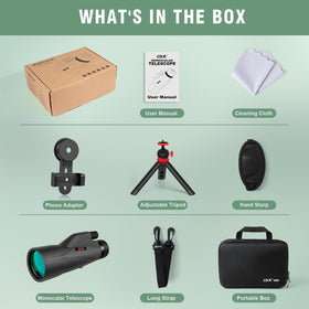 OXK Optics portable case protects the monocular while traveling.