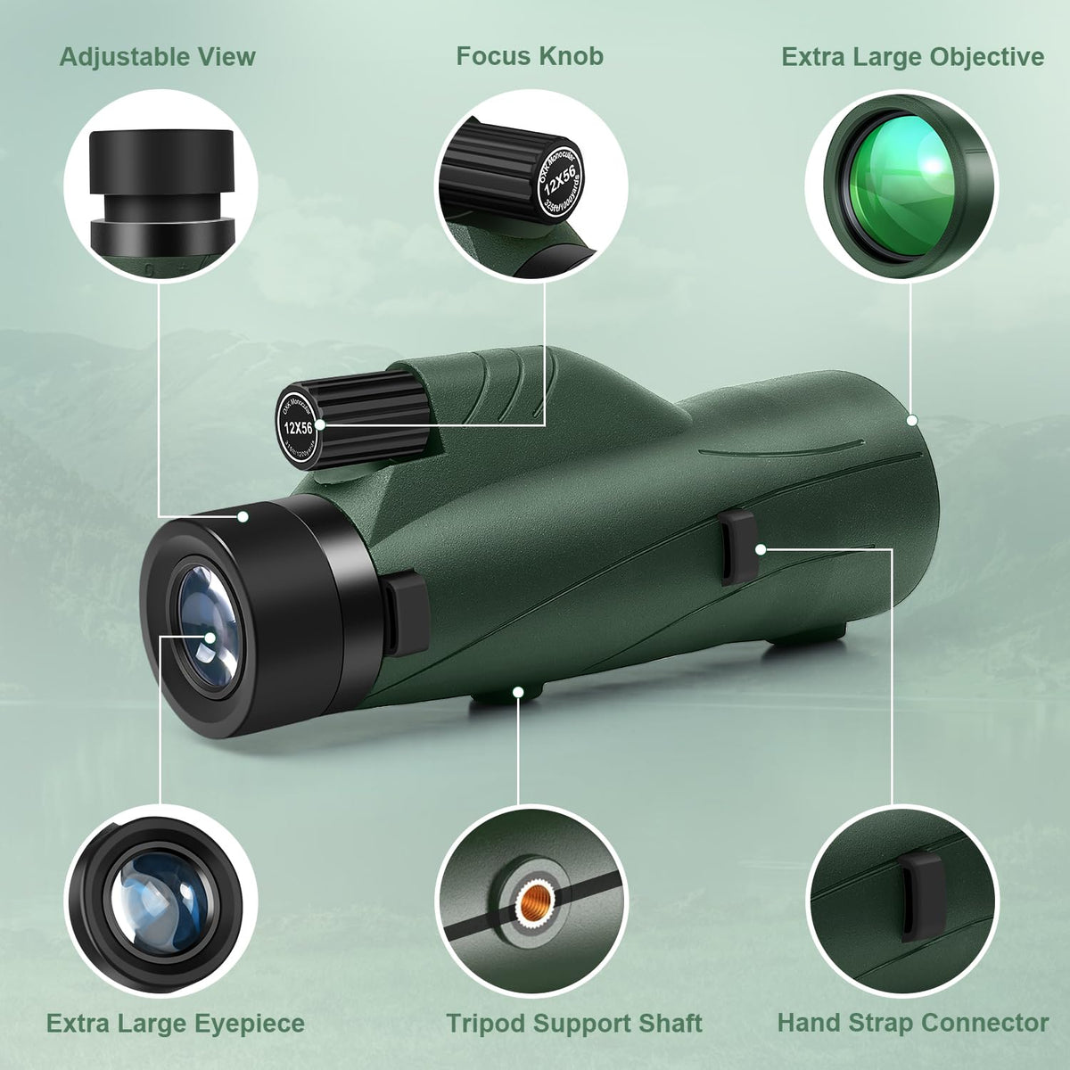OXK Optics tripod setup enables stable, shake-free viewing in the outdoors.