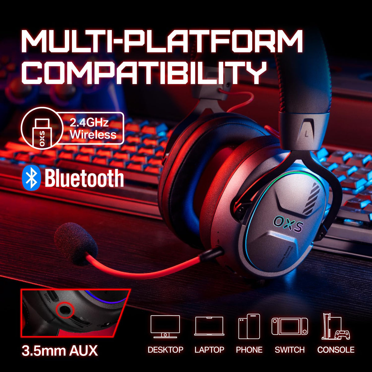 OXS Storm G2 Bluetooth 5.3 compatibility for on-the-go use with multiple devices.
