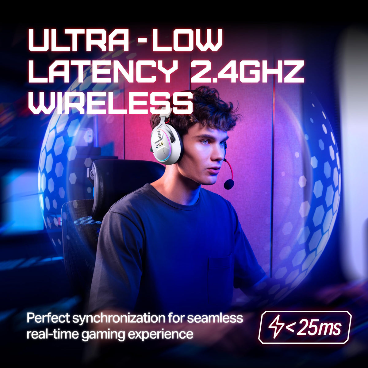 OXS Storm G2 detachable omni mic attached, provides clear team communication