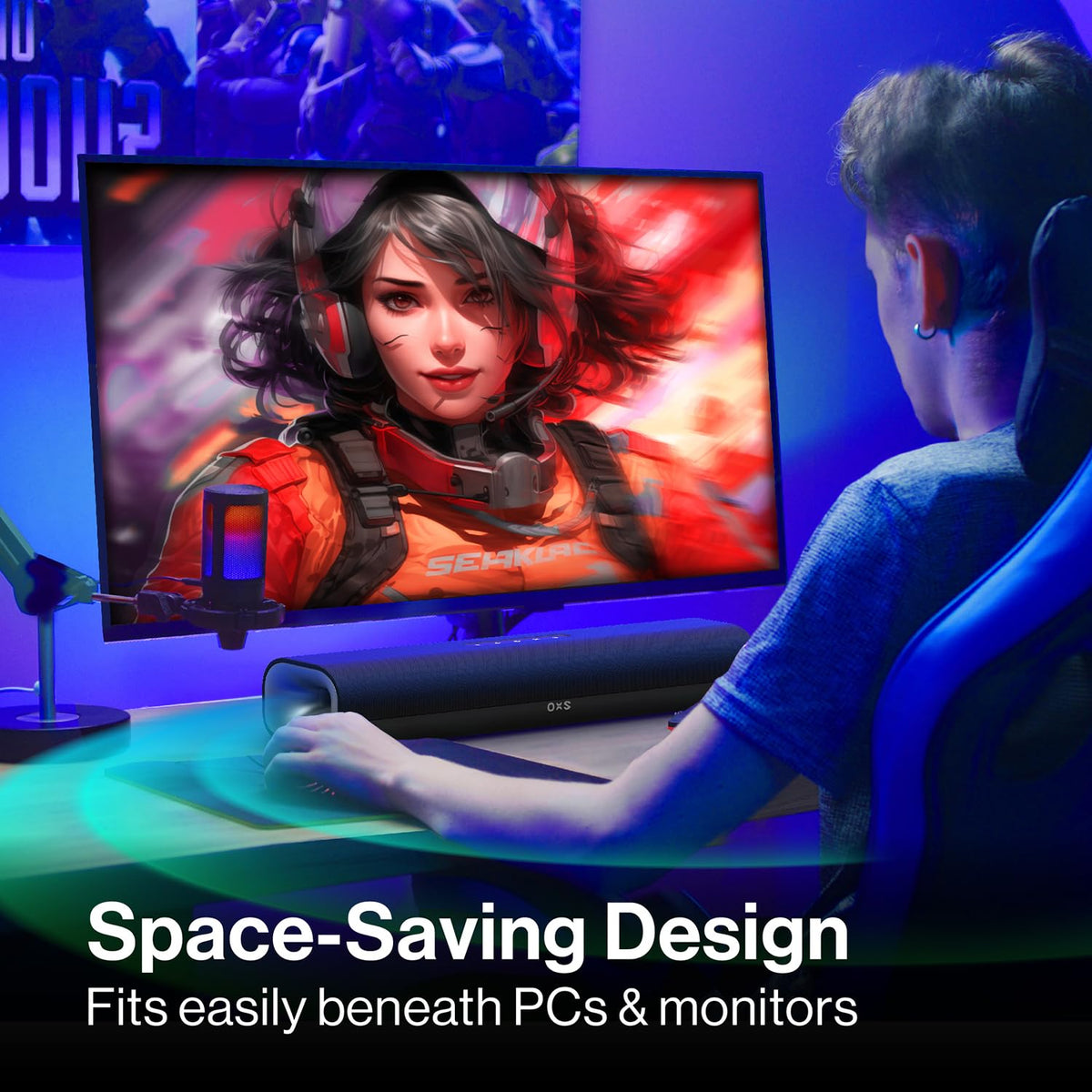 OXS Thunder Lite back ports with HDMI-ARC and optical connections