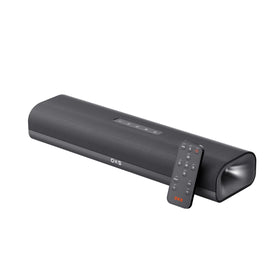 OXS Thunder Lite front view, compact PC soundbar enhances desk setup
