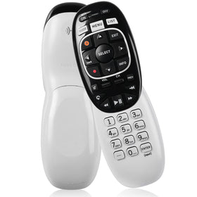 Oxumii RC73 remote front view highlighting ergonomic design for easy use.