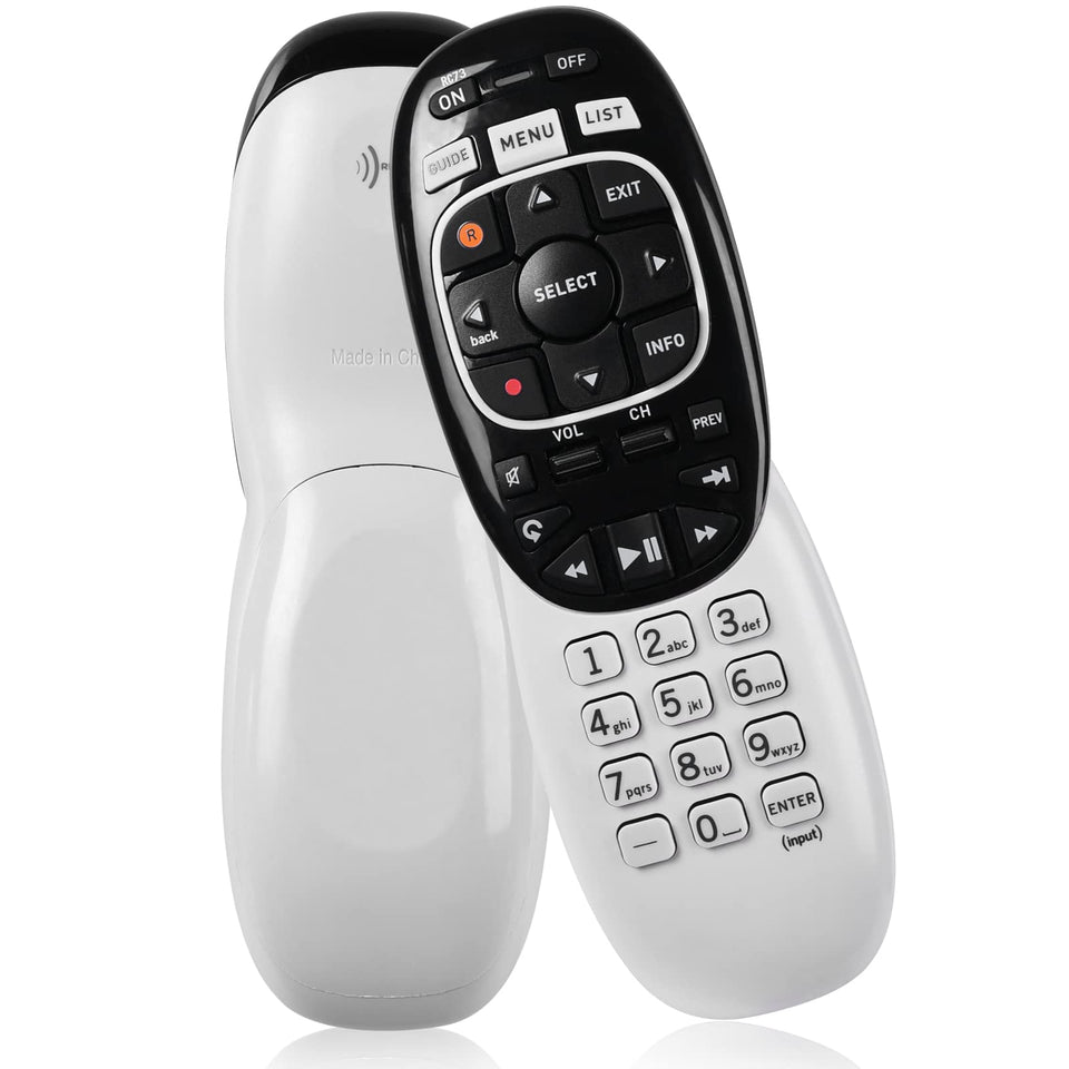Oxumii RC73 remote front view highlighting ergonomic design for easy use.