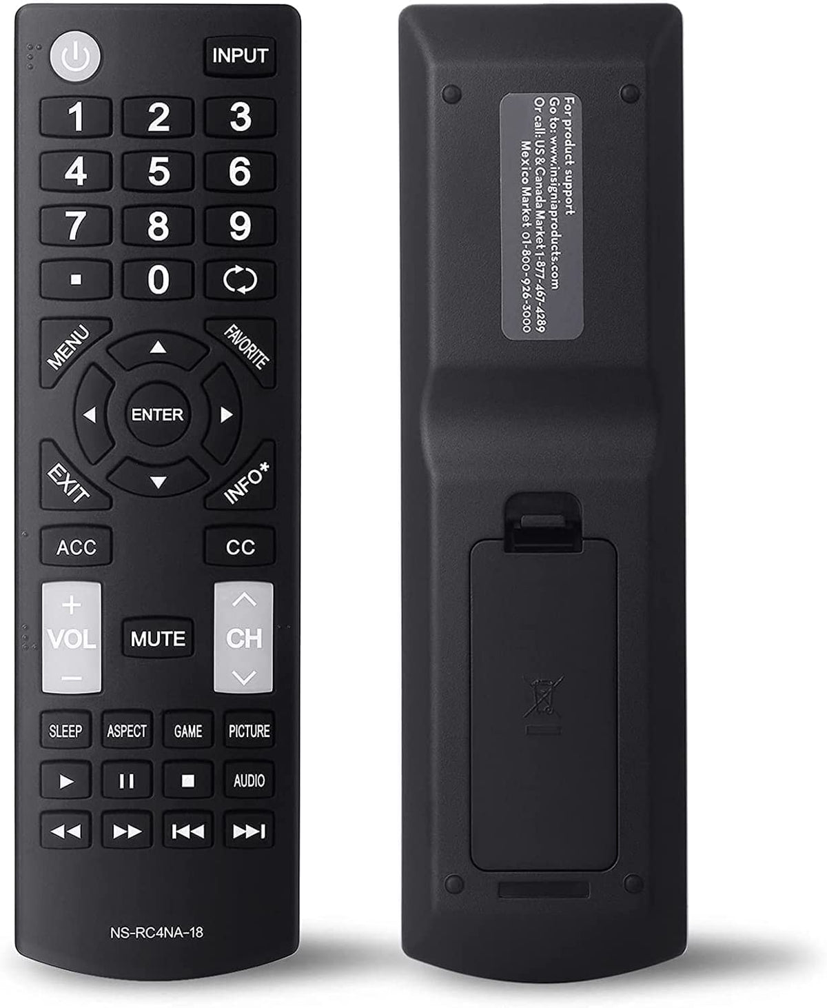 Oxumii remote battery compartment shows easy two-AAA power for quick setup.