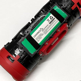 OXWINOU battery installed in speaker demonstrating restored power and runtime