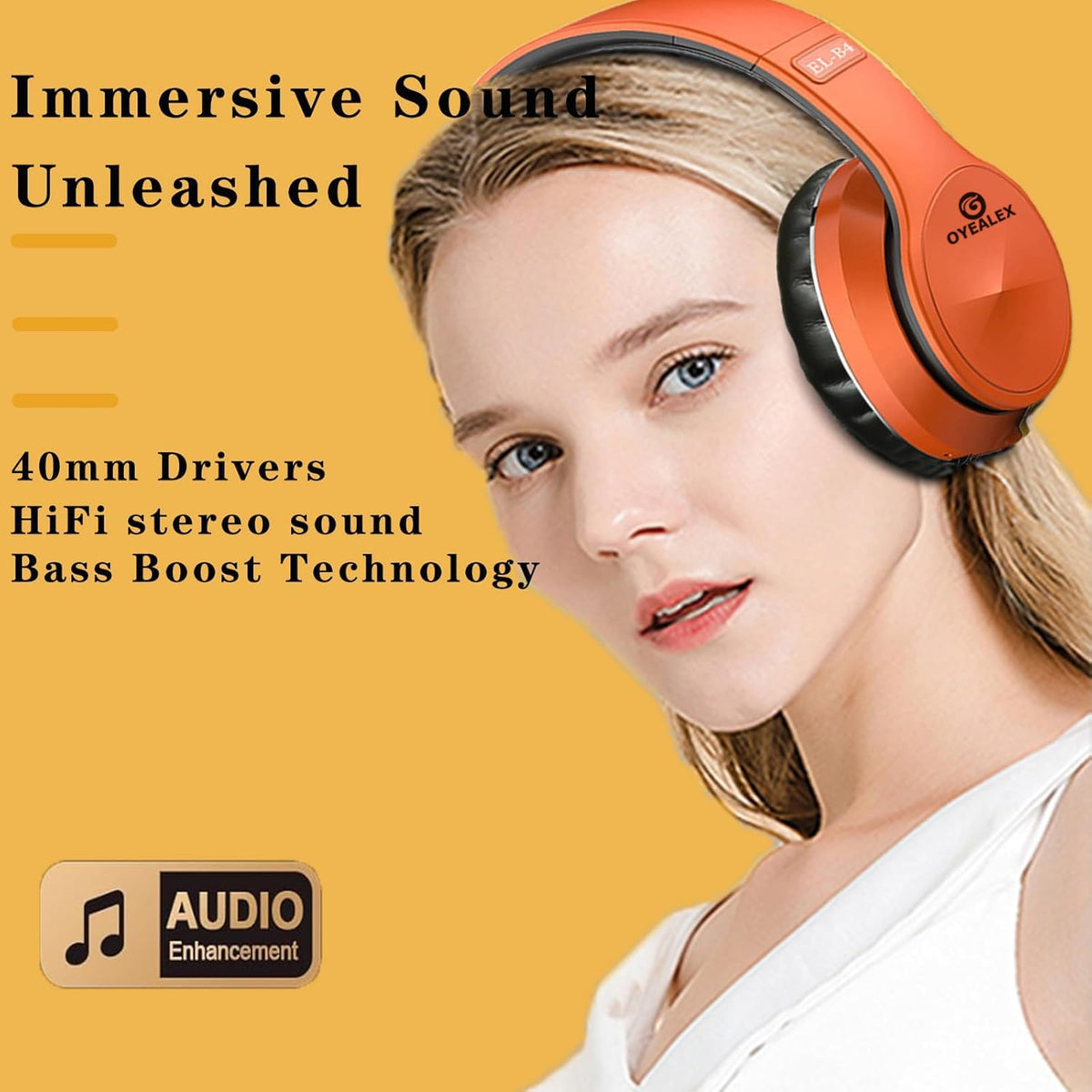 OYEALEX Bluetooth 5.0 headphones with microphone for clear hands-free calls