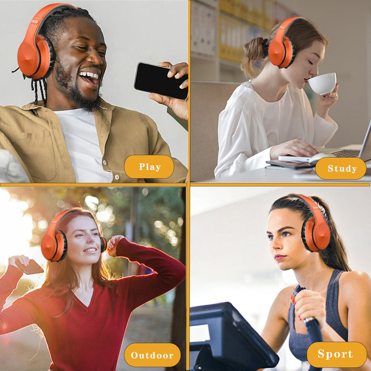 OYEALEX headphones can be used wirelessly or wired with the included cable