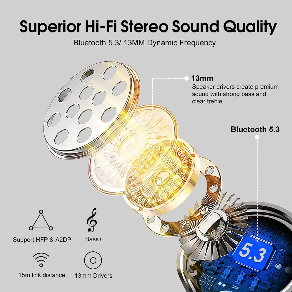 OYIB Bluetooth 5.3 delivers low latency and stable connections.