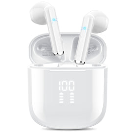 OYIB wireless earbuds in charging case, portable power on the go.