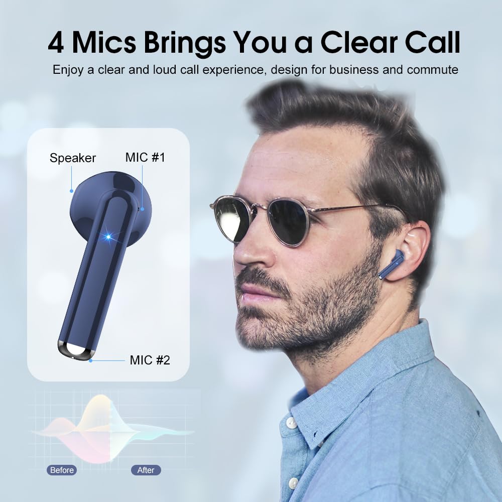 OYIB wireless earbuds with charging case open showing compact design and case interior.