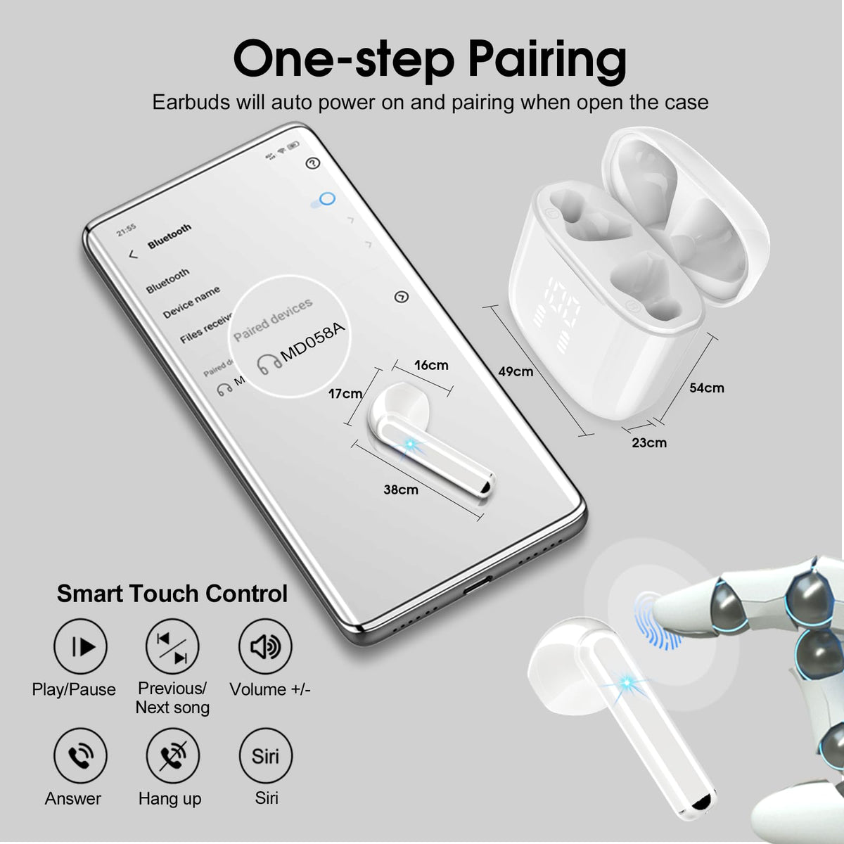 OYIB LED power display shows remaining charge at a glance.