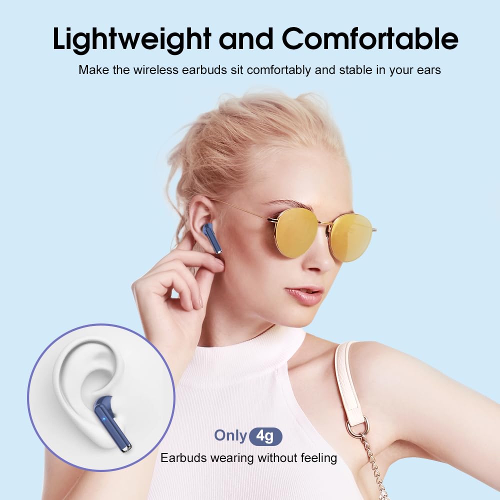 Close-up of OYIB earbuds touch controls for easy playback management.