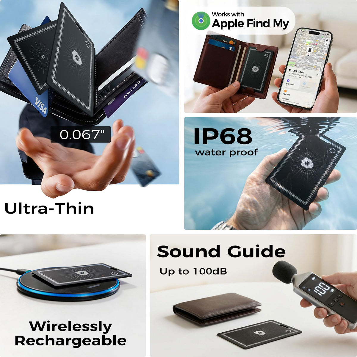 oylik wallet tracker card long-lasting power for months between charges
